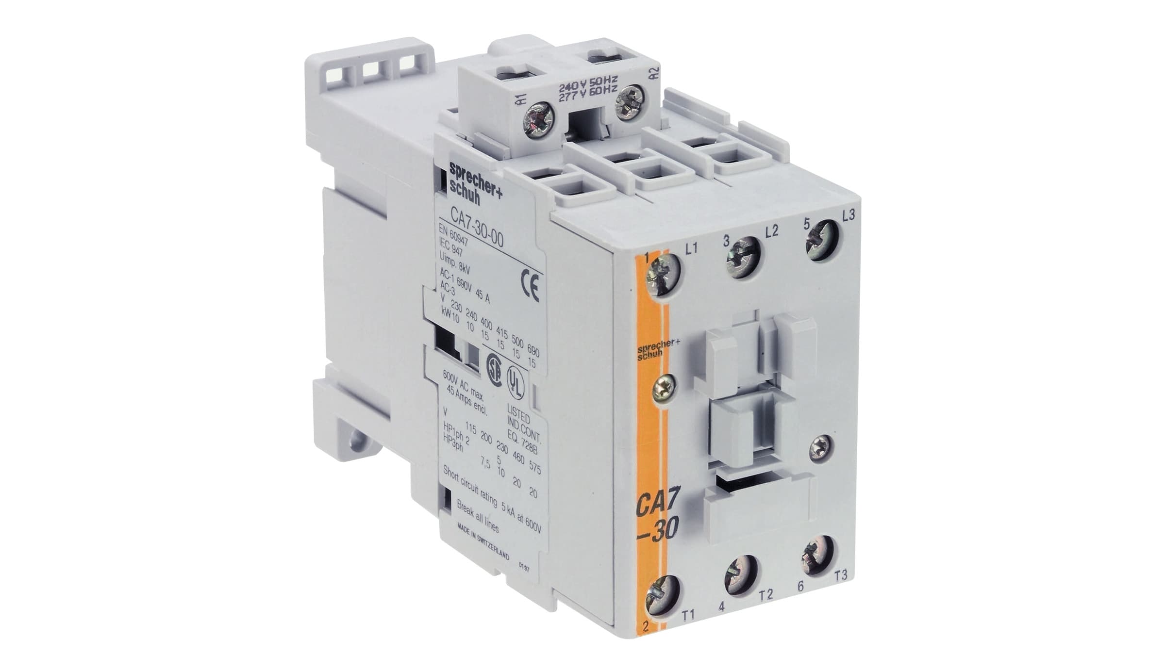 Sprecher + Schuh CA7-30-00-480 Sprecher + Schuh CA7-30-00-480 - CA7 Contactor, 30A, 440V 50Hz / 480V 60Hz AC, Sprecher + Schuh CA7-30-00-480 Sprecher + Schuh CA7-30-00-480 - CA7 Contactor, 30A, 440V 50Hz / 480V 60Hz AC,