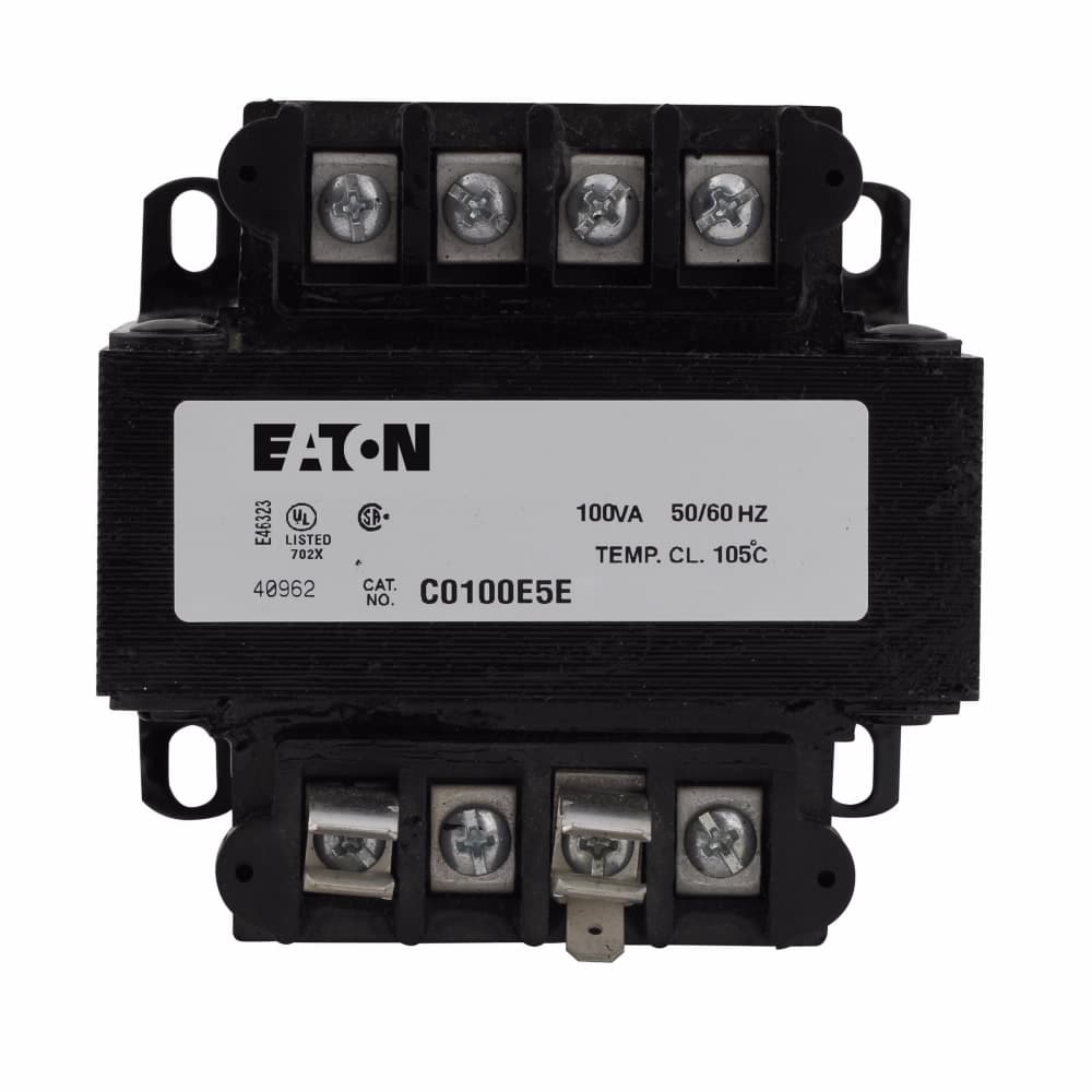 Eaton C0100E5E C0100E5E Eaton - Eaton Type MTE industrial control transformer, pv: 200/220/440v, 208/230/460v, 240/480v, taps: none, sv: 23/110v, 24/115v, 25/120v, 55°c, 100 va Eaton C0100E5E C0100E5E Eaton - Eaton Type MTE industrial control transformer, pv: 200/220/440v, 208/230/460v, 240/480v, taps: none, sv: 23/110v, 24/115v, 25/120v, 55°c, 100 va