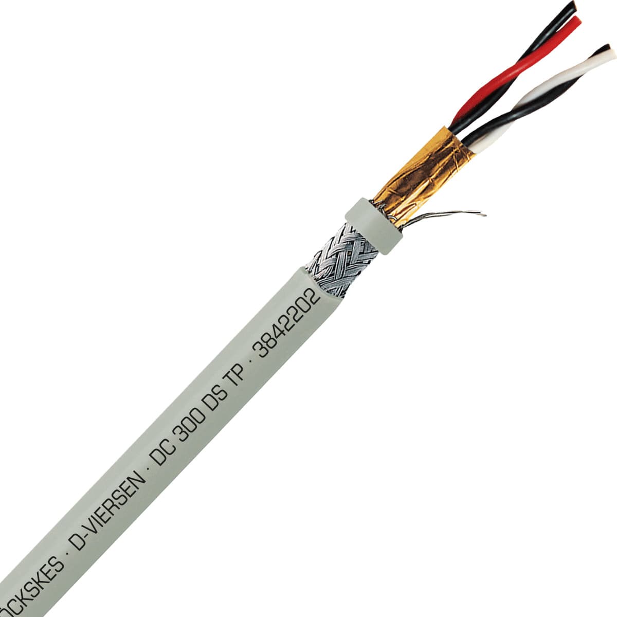 SAB 3842202 DC 300 DS TP- 22 AWG/2pr, multi-paired double shielded PVC signal and control cable, AWM SAB 3842202 DC 300 DS TP- 22 AWG/2pr, multi-paired double shielded PVC signal and control cable, AWM