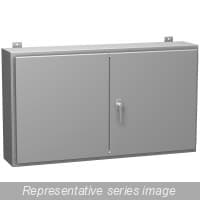 Hammond Manufacturing 1422P10 N12 Dbl Door Wallmount Encl w/panel - 24 x 42 x 10 - Steel/Gray Hammond Manufacturing 1422P10 N12 Dbl Door Wallmount Encl w/panel - 24 x 42 x 10 - Steel/Gray