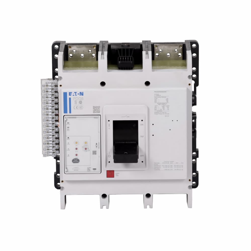 Eaton PDF63M1600E2RN PDF63M1600E2RN Eaton - Eaton Power Defense molded case circuit breaker, Globally Rated 100% UL, Frame 6, Three Pole, 1600A, 65kA/480V, PXR20 LSI w/ Relays, No Terminals Eaton PDF63M1600E2RN PDF63M1600E2RN Eaton - Eaton Power Defense molded case circuit breaker, Globally Rated 100% UL, Frame 6, Three Pole, 1600A, 65kA/480V, PXR20 LSI w/ Relays, No Terminals