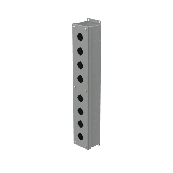 Hoffman E8PB Pushbutton Enclosures, Type 12, 8PB x 30.5mm, Gray, Steel Hoffman E8PB Pushbutton Enclosures, Type 12, 8PB x 30.5mm, Gray, Steel