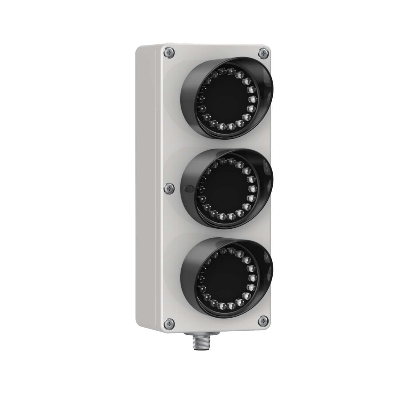 Banner SP350BGRPQ EZ-LIGHT Traffic Series: 3-Indicator Daylight Visible; Voltage: 15-30 V dc; Housing: Polycarbonate; IP65; Input: PNP; Colors: Blue Green Red; 4-pin M12 Integral QD Banner SP350BGRPQ EZ-LIGHT Traffic Series: 3-Indicator Daylight Visible; Voltage: 15-30 V dc; Housing: Polycarbonate; IP65; Input: PNP; Colors: Blue Green Red; 4-pin M12 Integral QD