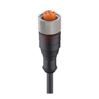 Belden 71673 M12 Standard Sensor/Actuator Single-Ended Cordset: Female, straight, 5-pin, A-coded, translucent body, 50 V AC / 60 V DC, 4 A; PUR black cable, 5-wires, 0.34 mm², RKT 5-293/2 M, 2 m, 4 A Belden 71673 M12 Standard Sensor/Actuator Single-Ended Cordset: Female, straight, 5-pin, A-coded, translucent body, 50 V AC / 60 V DC, 4 A; PUR black cable, 5-wires, 0.34 mm², RKT 5-293/2 M, 2 m, 4 A