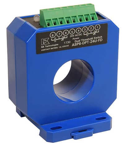 NK Technologies ASP4-DPT-24U-FD AC Current Switch, Solid Core, 8-120 A dual adjustable setpoint, (2) SPDT relays 1A/125 VAC and 2A/30 VDC, 24 VAC/VDC power NK Technologies ASP4-DPT-24U-FD AC Current Switch, Solid Core, 8-120 A dual adjustable setpoint, (2) SPDT relays 1A/125 VAC and 2A/30 VDC, 24 VAC/VDC power