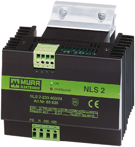Murr Elektronik 85635 85635 Murrelektronik - NLS POWER SUPPLY 1/2-PHASE, LINEAR REGULATED, IN: 230/400VAC OUT: 24V/2ADC Murr Elektronik 85635 85635 Murrelektronik - NLS POWER SUPPLY 1/2-PHASE, LINEAR REGULATED, IN: 230/400VAC OUT: 24V/2ADC