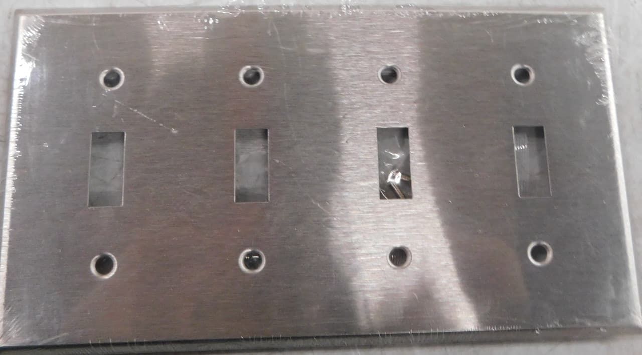 Mulberry 97074 97074 MULBERRY 4GANG 430 STAINLESS STEEL SATIN FINISH TOGGLE SWITCH WALLPLATE Mulberry 97074 97074 MULBERRY 4GANG 430 STAINLESS STEEL SATIN FINISH TOGGLE SWITCH WALLPLATE