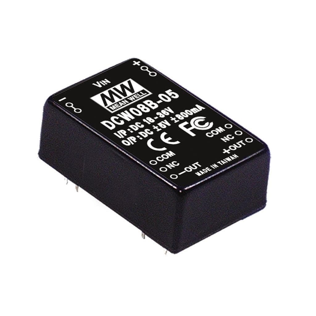 MEAN WELL DCW08C-12 DC-DC Converter PCB mount; Input 36-72Vdc; Output +/-12Vdc at 0.67A MEAN WELL DCW08C-12 DC-DC Converter PCB mount; Input 36-72Vdc; Output +/-12Vdc at 0.67A