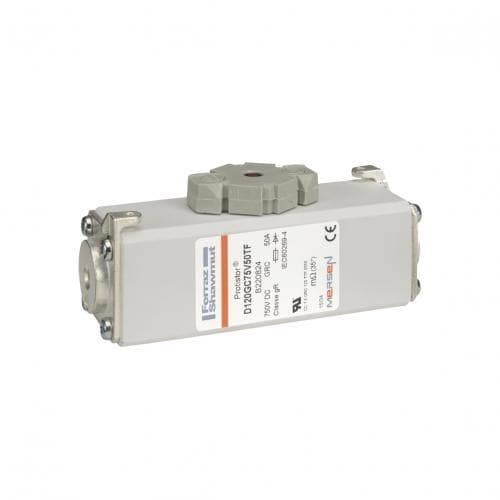 Mersen B220824 B220824 Mersen - Square Body High-Speed Fuse Protistor® Size 120 gR 750VDC IEC 50A With Striker Flush ends metric threads Mersen B220824 B220824 Mersen - Square Body High-Speed Fuse Protistor® Size 120 gR 750VDC IEC 50A With Striker Flush ends metric threads