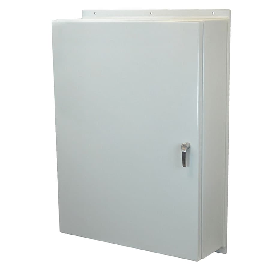 Allied Moulded Products AM483612L3PT 48"x36"x12" Empire Series fiberglass wall mount enclosure assembly with hinged cover and stainless-steel 3-point latching handle Allied Moulded Products AM483612L3PT 48"x36"x12" Empire Series fiberglass wall mount enclosure assembly with hinged cover and stainless-steel 3-point latching handle