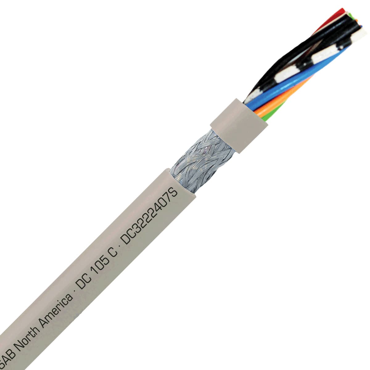 SAB DC3222407S DC 105 C - 24 AWG/7c, shielded flexible oil resistant data cable, UL, CSA, CE, RoHS SAB DC3222407S DC 105 C - 24 AWG/7c, shielded flexible oil resistant data cable, UL, CSA, CE, RoHS