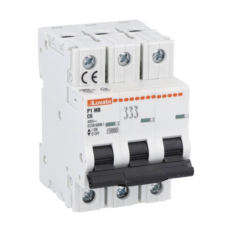 Lovato Electric P1MB3PC04 P1MB3PC04 Lovato - Miniature circuit breaker, 3P - 10kA. 3 modules, characteristic C, 4A Lovato Electric P1MB3PC04 P1MB3PC04 Lovato - Miniature circuit breaker, 3P - 10kA. 3 modules, characteristic C, 4A
