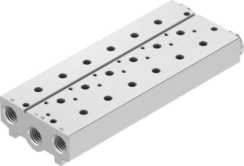 Festo 8026264 manifold block VABM-B10-25S-G38-5 Grid dimension: 27,5 mm, Assembly position: Any, Max. number of valve positions: 5, Corrosion resistance classification CRC: 2 - Moderate corrosion stress, Product weight: 861 g Festo 8026264 manifold block VABM-B10-25S-G38-5 Grid dimension: 27,5 mm, Assembly position: Any, Max. number of valve positions: 5, Corrosion resistance classification CRC: 2 - Moderate corrosion stress, Product weight: 861 g