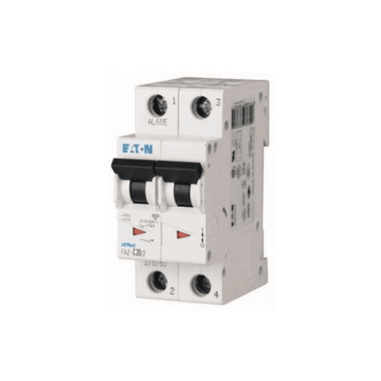 Eaton FAZ-B20/2 Eaton FAZ supplementary protector,UL 1077 Industrial miniature circuit breaker - supplementary protector,Low levels of inrush current are expected,20 A,15 kAIC,Two-pole,3-5X /n,50-60 Hz,Standard terminals,B Curve Eaton FAZ-B20/2 Eaton FAZ supplementary protector,UL 1077 Industrial miniature circuit breaker - supplementary protector,Low levels of inrush current are expected,20 A,15 kAIC,Two-pole,3-5X /n,50-60 Hz,Standard terminals,B Curve