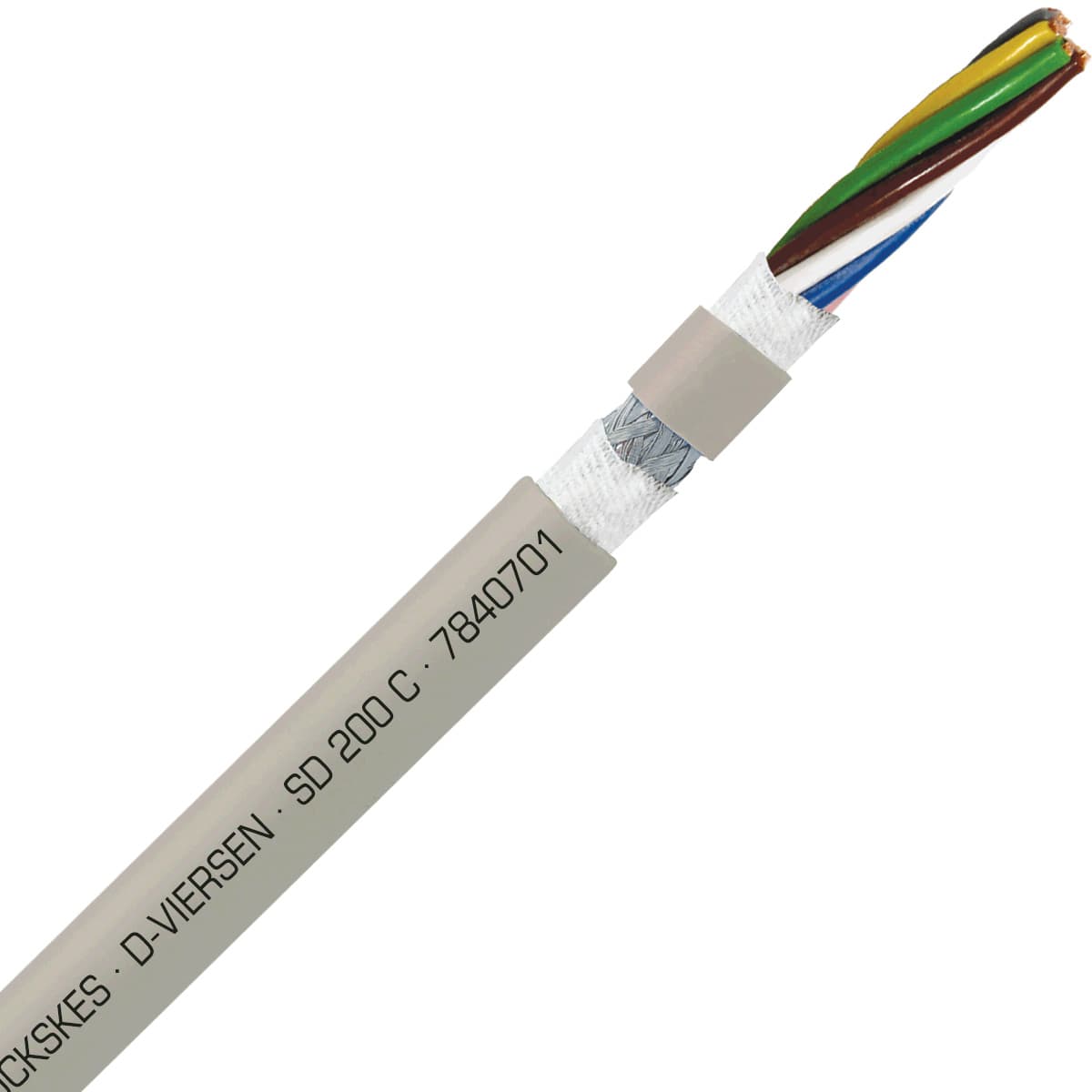 SAB 7840701 SD 200 C - 26 AWG/7c, shielded halogen free continuous flex oil resistant data cable, CE, RoHS SAB 7840701 SD 200 C - 26 AWG/7c, shielded halogen free continuous flex oil resistant data cable, CE, RoHS