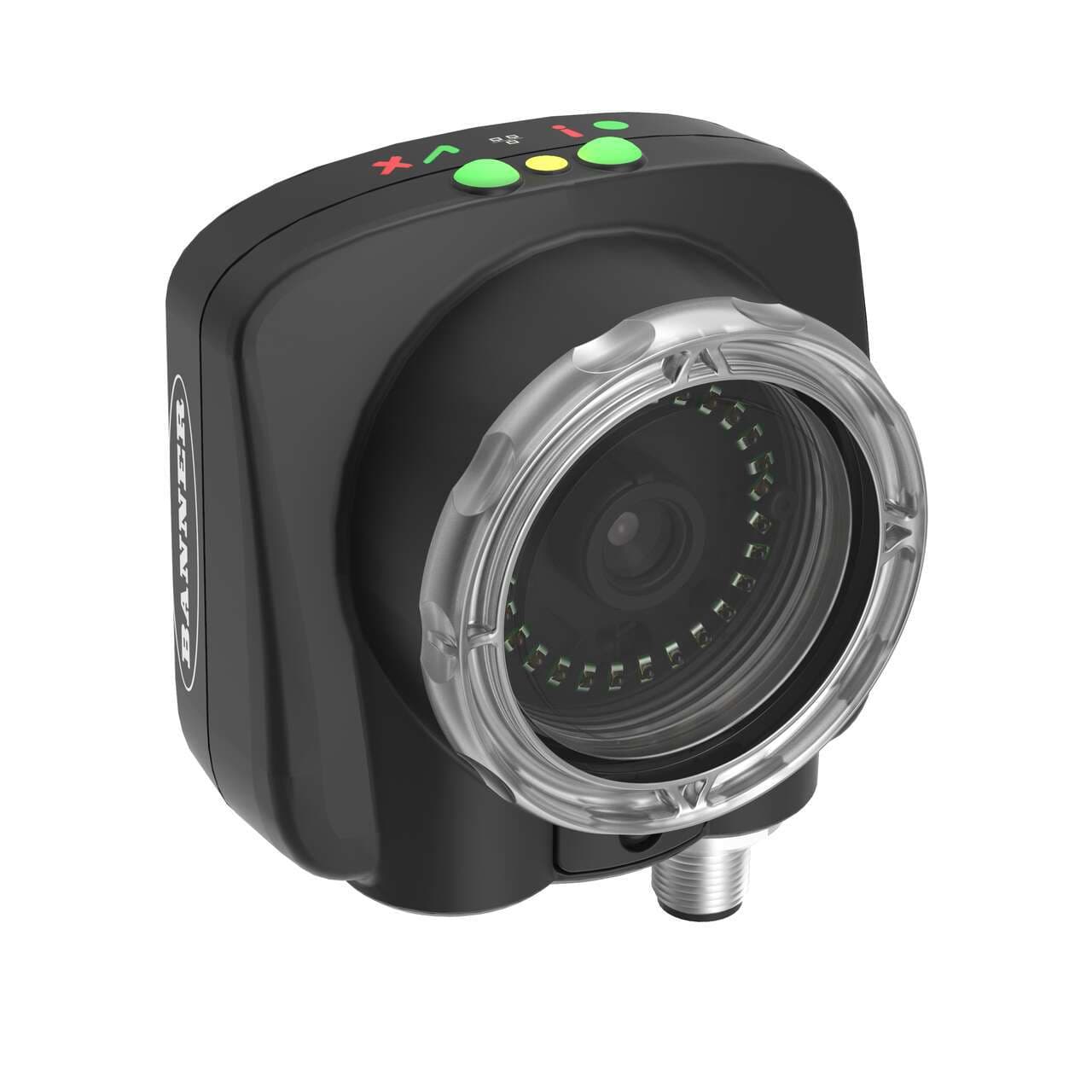 Banner IVU2PTCW08 iVu Color Vision Sensor with Integrated Screen; White Ring Light and 8 mm Lens; Requires Power Cordset and Bracket; Ethernet and USB Cordset Optional Banner IVU2PTCW08 iVu Color Vision Sensor with Integrated Screen; White Ring Light and 8 mm Lens; Requires Power Cordset and Bracket; Ethernet and USB Cordset Optional