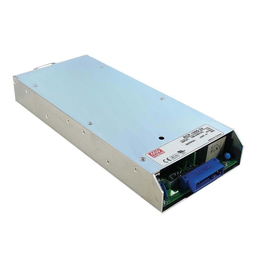 MEAN WELL RCP-1000-48 AC-DC 19 inch rack power supply with PFC; Output 48VDC at 21A; 1U profile; Current sharing up to 3KW; Hot-swap; Built-in OR-ing diode; 5VDC Vsb MEAN WELL RCP-1000-48 AC-DC 19 inch rack power supply with PFC; Output 48VDC at 21A; 1U profile; Current sharing up to 3KW; Hot-swap; Built-in OR-ing diode; 5VDC Vsb