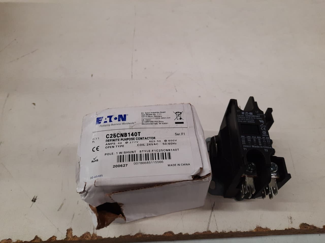 Eaton C25CNB140T C25CNB140T Eaton - Eaton definite purpose contactor, Quick, 40A, 208-240 Vac, 50/60 Hz, Open with metal mounting plate, Compact, single-pole w/shunt, 40A, Contactor, Single-pole, 50A, Binding head screw and quick connect terminals , Non-reversing Eaton C25CNB140T C25CNB140T Eaton - Eaton definite purpose contactor, Quick, 40A, 208-240 Vac, 50/60 Hz, Open with metal mounting plate, Compact, single-pole w/shunt, 40A, Contactor, Single-pole, 50A, Binding head screw and quick connect terminals , Non-reversing