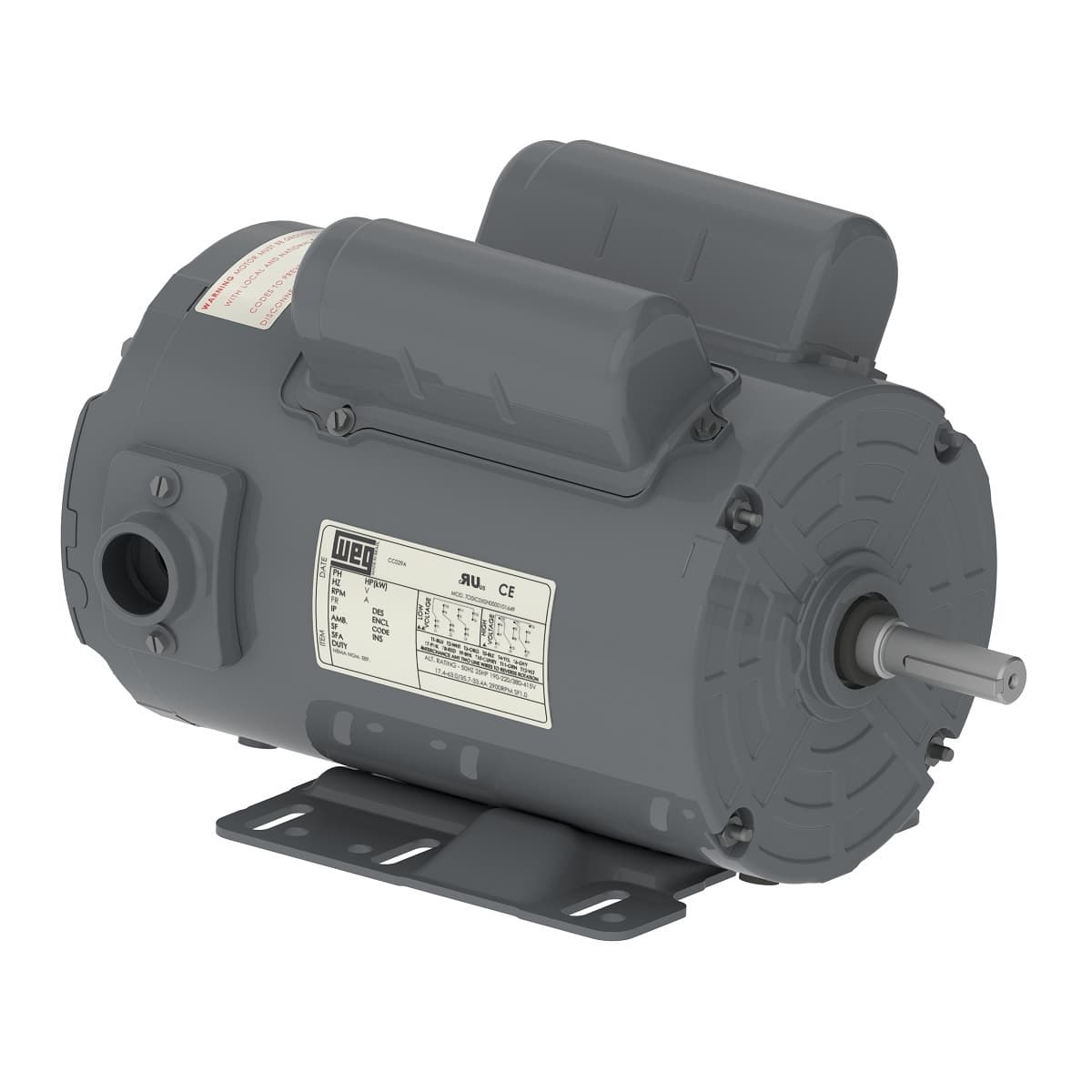 WEG 00236AS1RAF143TZ-S Rolled Steel 2 HP 2P 143/5T 1Ph 115/208-230 V 60 Hz IC418 - TEAO - Foot-mounted WEG 00236AS1RAF143TZ-S Rolled Steel 2 HP 2P 143/5T 1Ph 115/208-230 V 60 Hz IC418 - TEAO - Foot-mounted